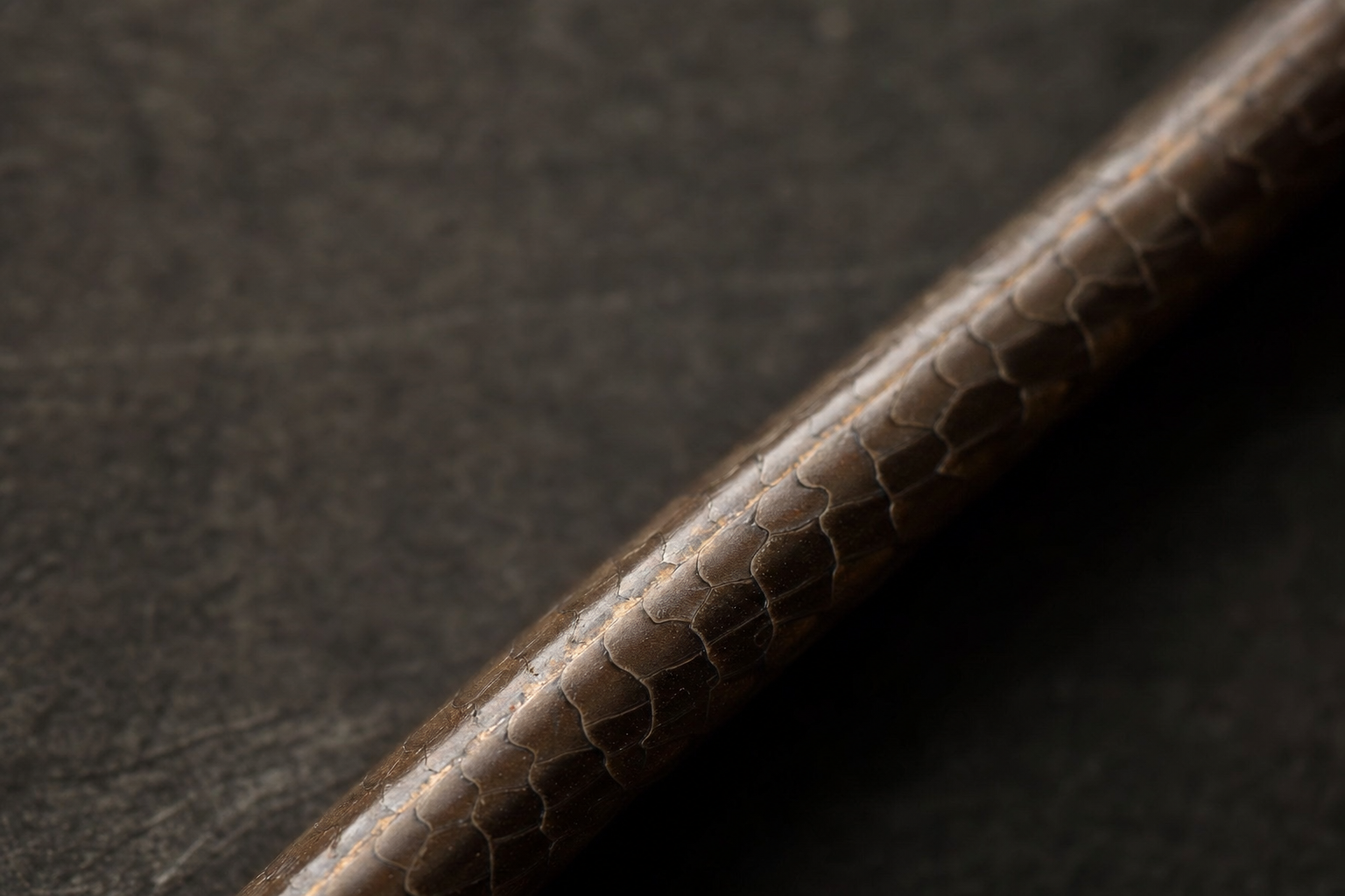 Macro of a thin lipid layer along a hair fibre, the cell membrane complex.