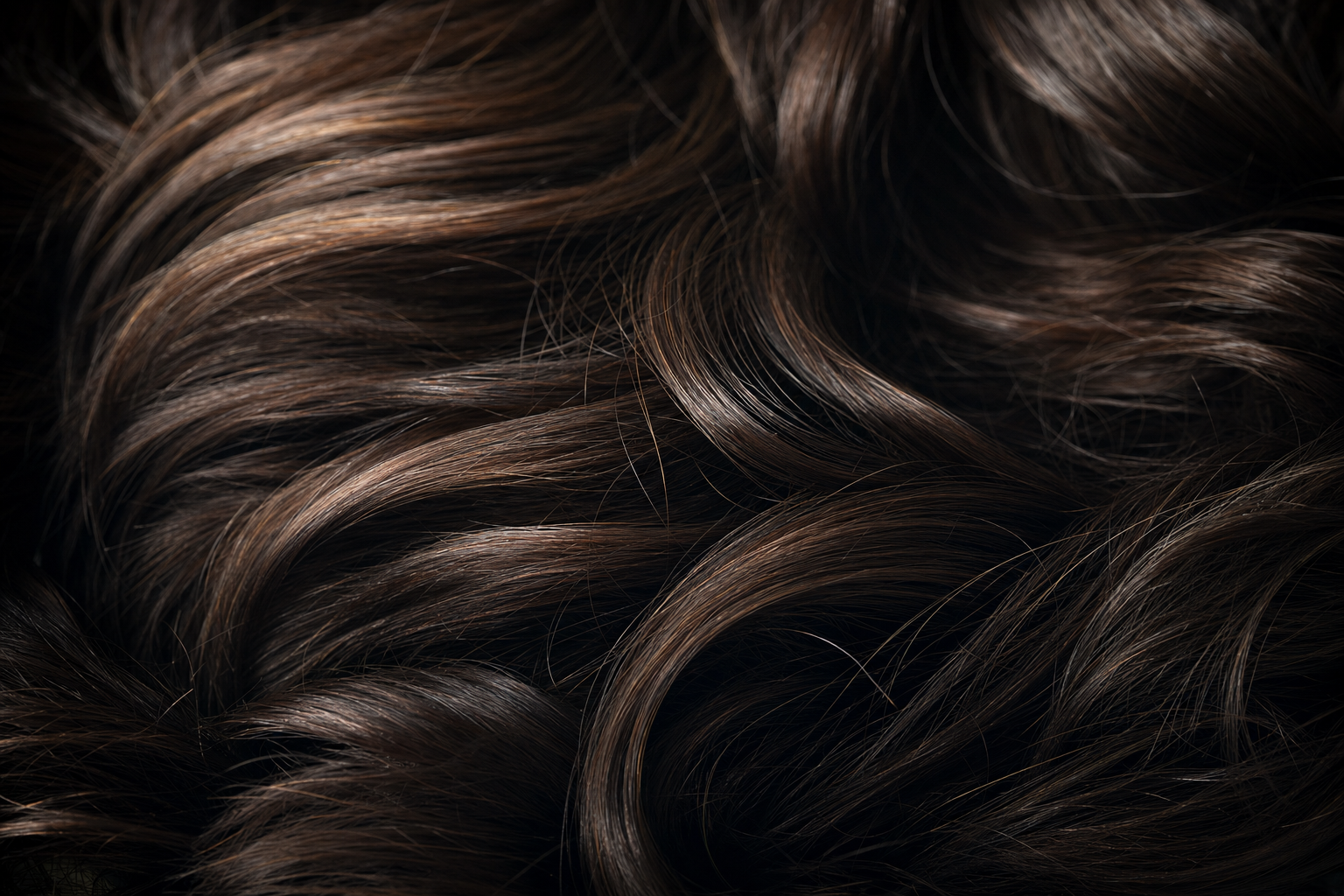Healthy dark hair in glossy waves, the science of hair porosity.