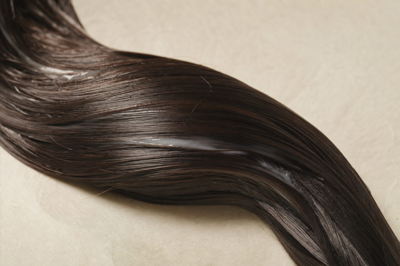 A glossy wave with a leave-in sheen, three-layer leave-in repair.